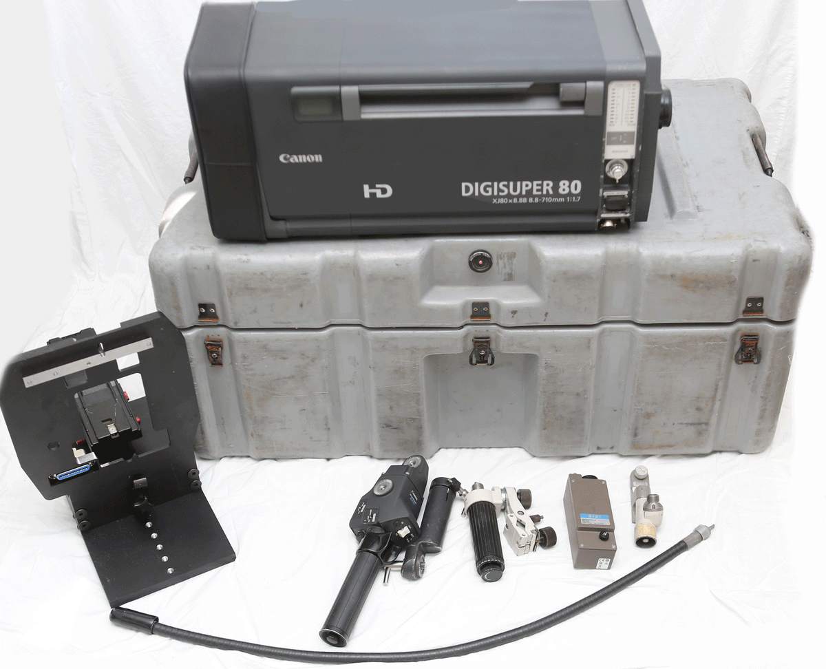 Canon XJ80x8.8B 2/3 HD box lens W/ Rear controls, sled, Image Stabilizer